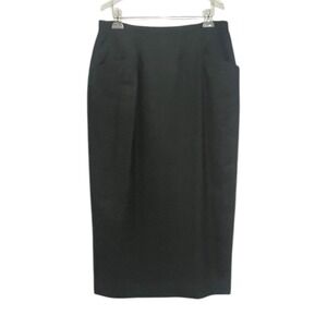 JH Collectibles Gray 100% Wool Pencil Skirt Black Size 14 Professional Office